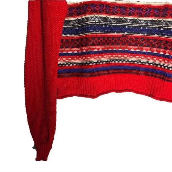 Mossimo Supply Co. Red Fair Isle Crop Sweater - Picture 4 of 6